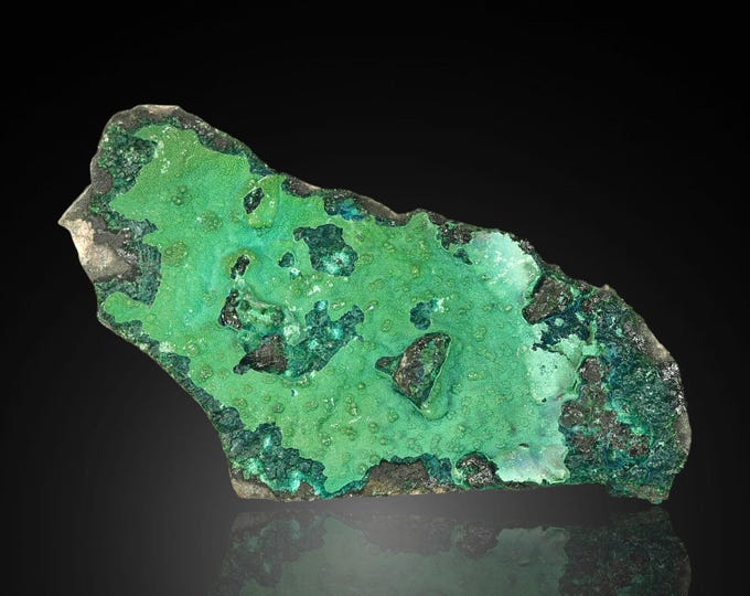 CHRYSOCOLLA with malachite and heterogenite  14,0 x 6,3 x 3,0 cm DR CONGO 12659