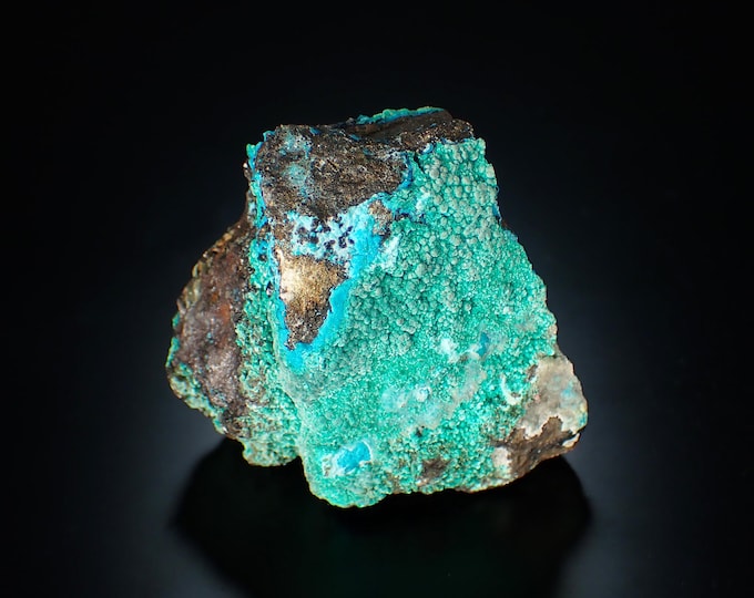 BROCHANTITE with chrysocolla 5,5 x 5,3 x 4,0 cm from CHILE
