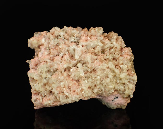 RHODOCHROSITE with stilbite crystals 7,0 x 5,5 x 1,5 cm BULGARIA 12924