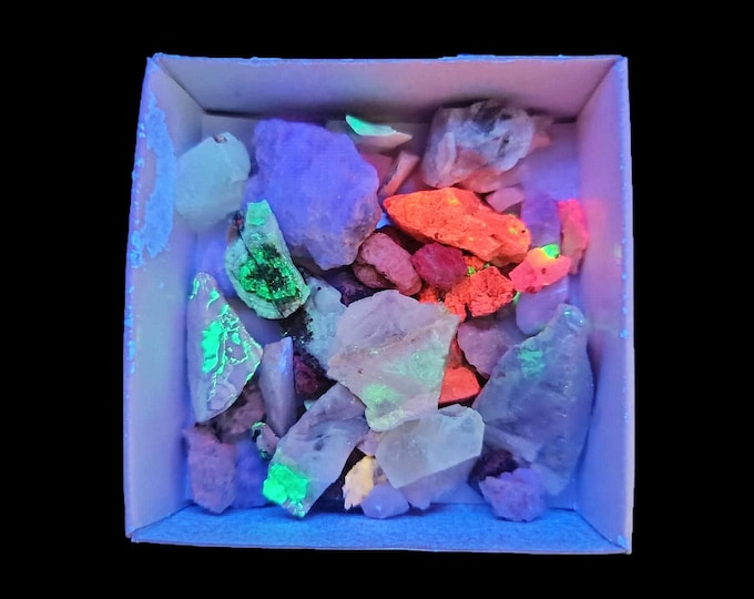 UV Reactive Fluorescent Minerals Set – Natural Glow in the Dark Rocks