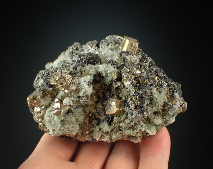 Pyrite with quartz from BULGARIA 1069N