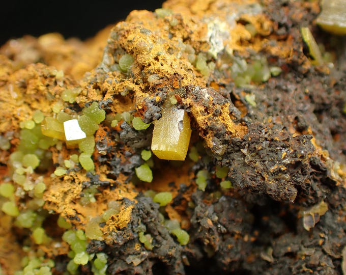 WULFENITE with mimetite crystals 6,0 x 3,0 x 2,5 cm MEXICO