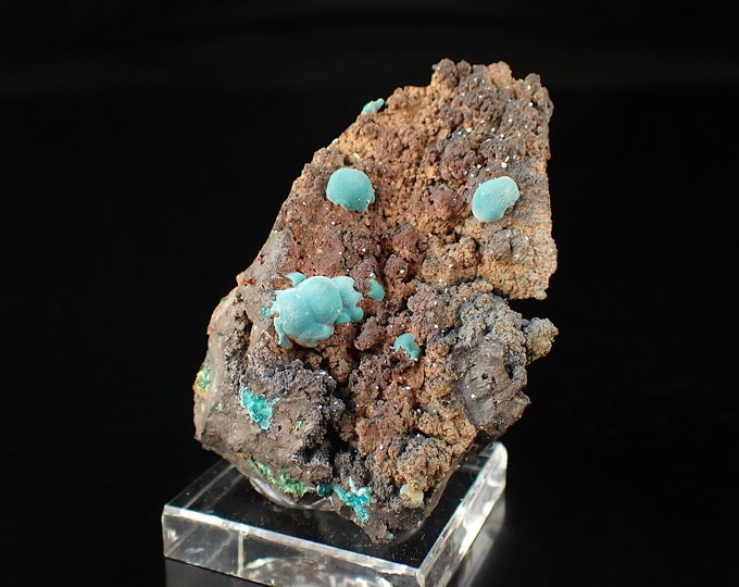 ROSASITE green crystals on matrix from MEXICO 10847