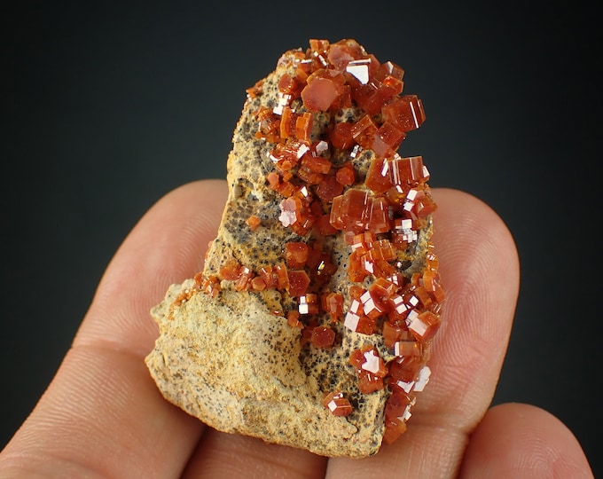 VANADINITE crystal on matrix from MOROCCO 1103N