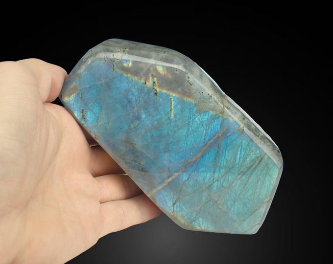 LABRADORITE polished free form 13,3 x 6,8 x 3,6 cm MADAGASCAR