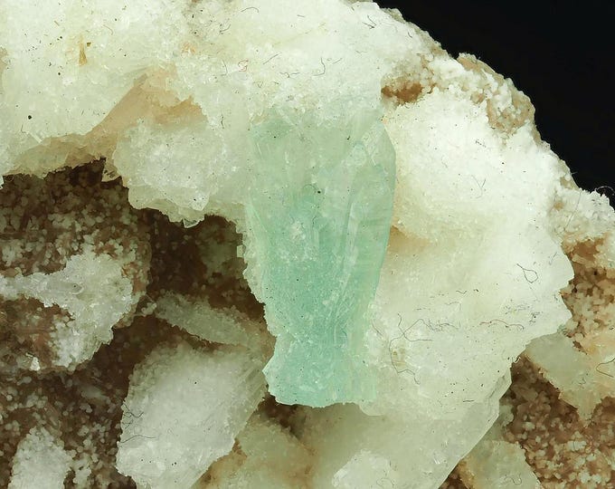 FLUORAPOPHYLLITE on stilbite from INDIA 12094