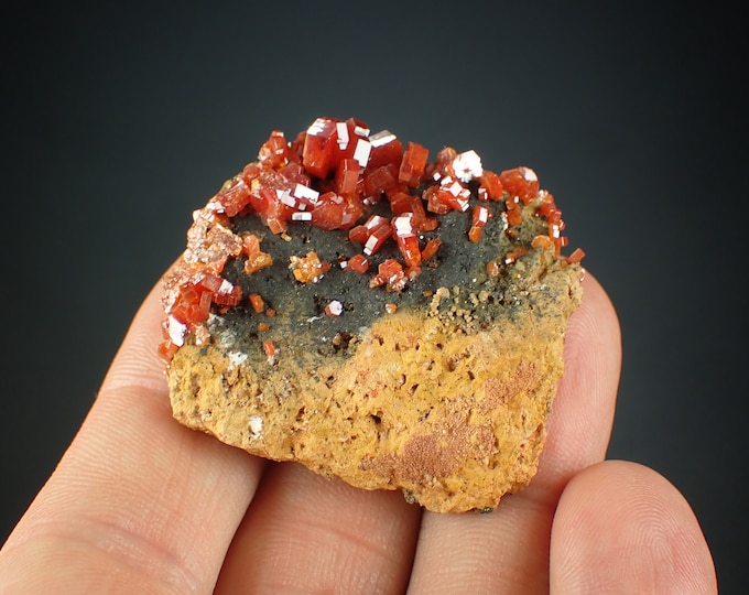 VANADINITE crystal on matrix from MOROCCO 1109N