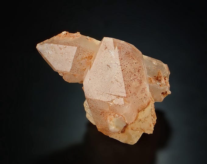 QUARTZ with hematite cluster from Orange River, SOUTH AFRICA 11843