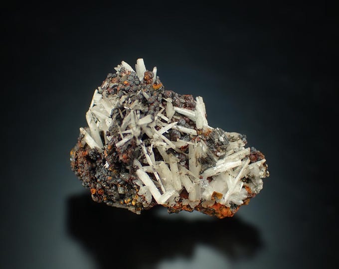 CERUSSITE crystals on matrix 3,2 x 2,4 x 1,5 cm Flux mine, U.S.