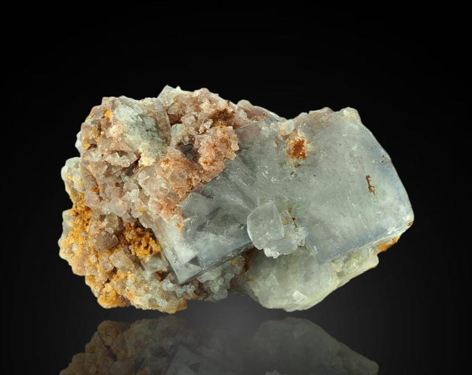 fluorescent FLUORITE 6,0 x 4,3 x 4,0 cm GERMANY 12612