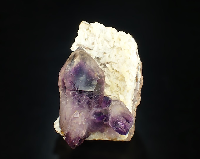 AMETHYST phantom crystals on matrix 8,2 x 5,5 x 4,2 cm NAMIBIA 12725