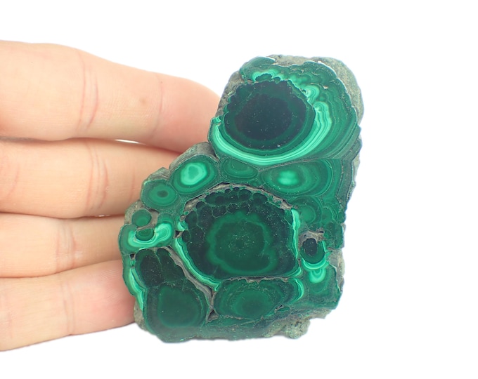 MALACHITE polished slice 7,7 x 5,0 x 0,5 cm DR Congo
