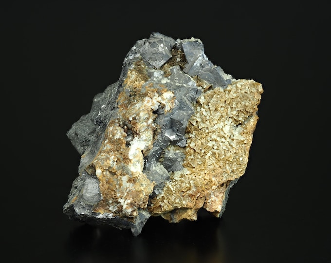 GALENA with Siderite 6,0 x 5,0 x 4,0 cm GERMANY 12375