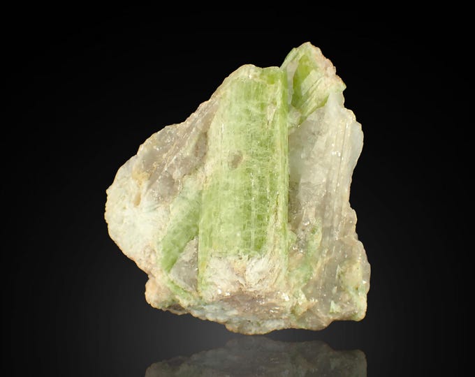 TOURMALINE green crystals in quartz from BRAZIL 11878