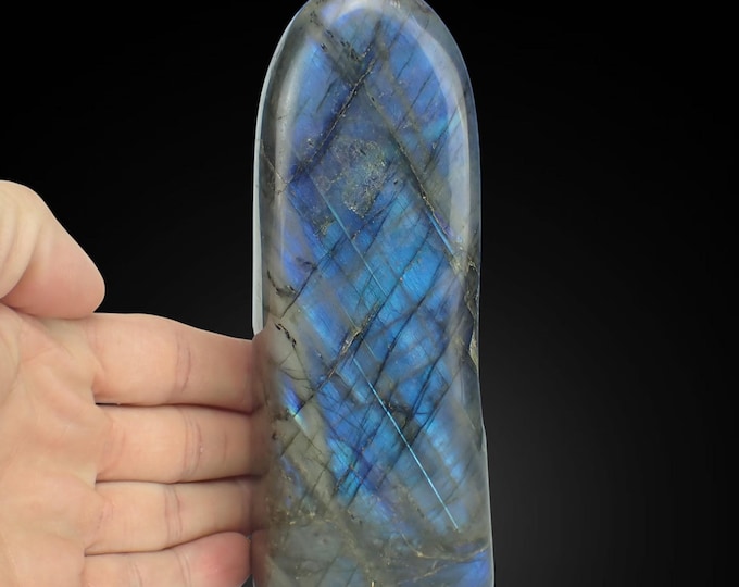 LABRADORITE polished free form 14,5 x 5,2 x 3,2 cm MADAGASCAR