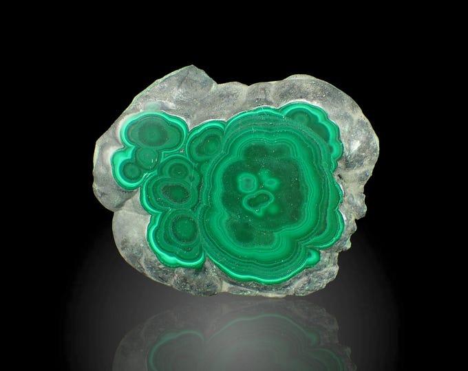 MALACHITE polished slice 6,9 x 5,4 x 0,7 cm DR Congo 13105