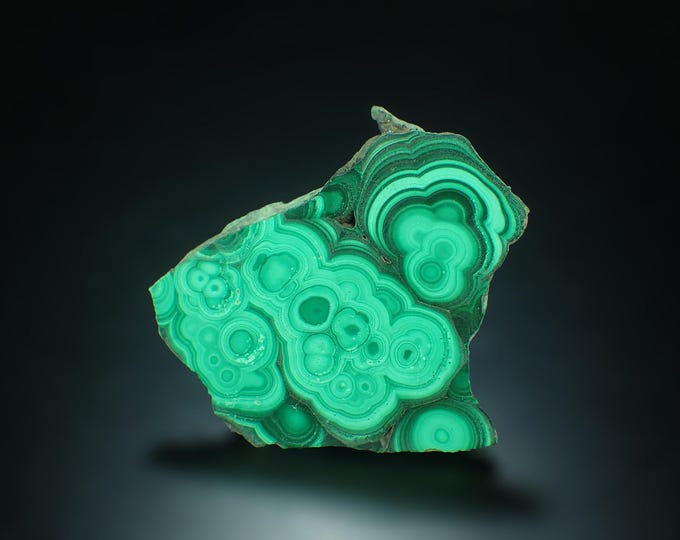 MALACHITE polished slice 7,0 x 7,0 x 0,5 cm DR Congo