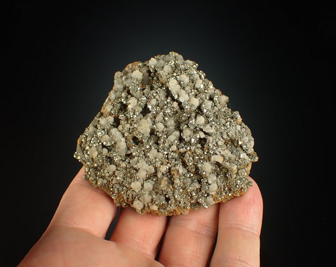 PYRITE with quartz crystal cluster from FRANCE 1219N