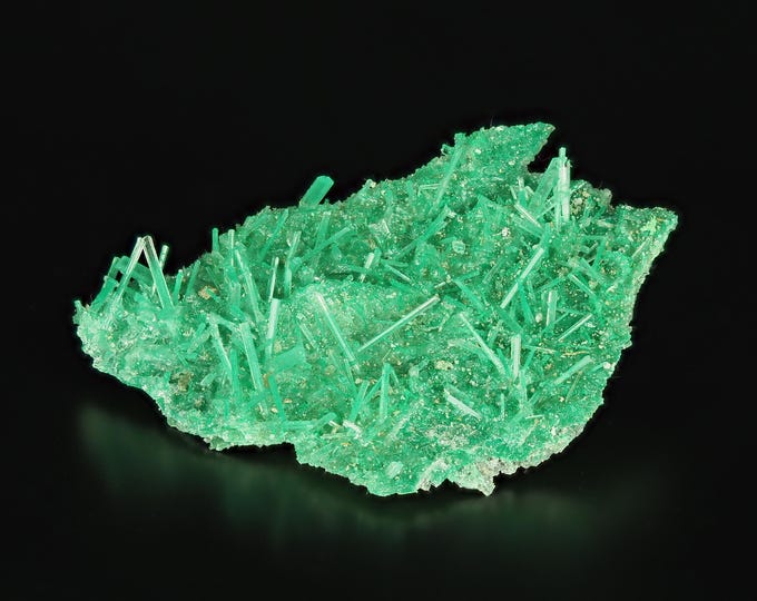 GYPSUM with atacamite inclusions 5,3 x 3,7 x 1,0 cm POLAND