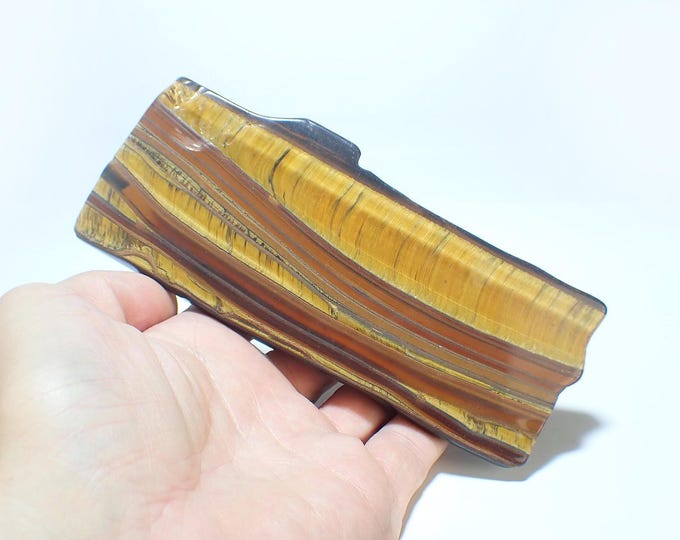 TIGER EYE polished slice 13,8 x 5,5 x 0,9 cm from South Africa