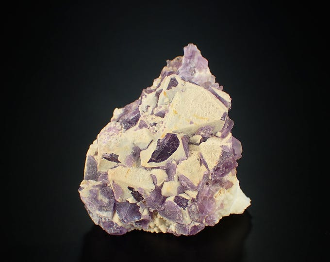 fluorescent FLUORITE purple crystals 5,3 x 4,4 x 2,1 cm MEXICO 11404