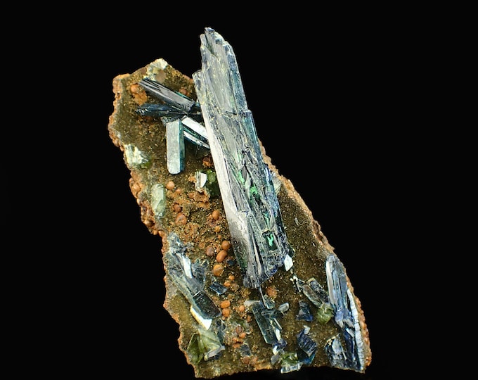 VIVIANITE with rare ludlamite 8,5 x 4,0 x 1,8 cm BRAZIL 12859
