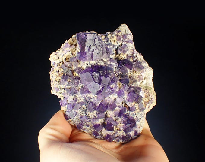 Fluorite Crystal Cluster, Cave in Rock Illinois, U.S. (10,0 x 8,0 x 4,7 cm)