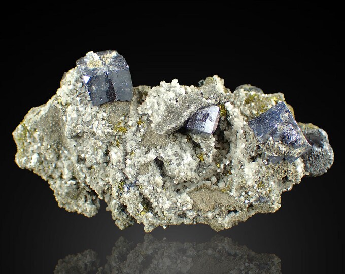 GALENA crystals with Calcite 7,5 x 3,7 x 2,0 cm U.S. 10459