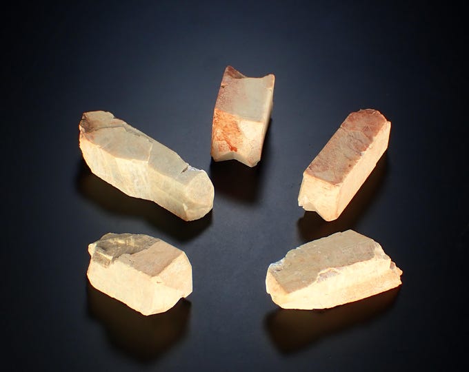 5 pcs - MICROCLINE Carlsbad Twin Crystals - Jelenia Góra, Poland