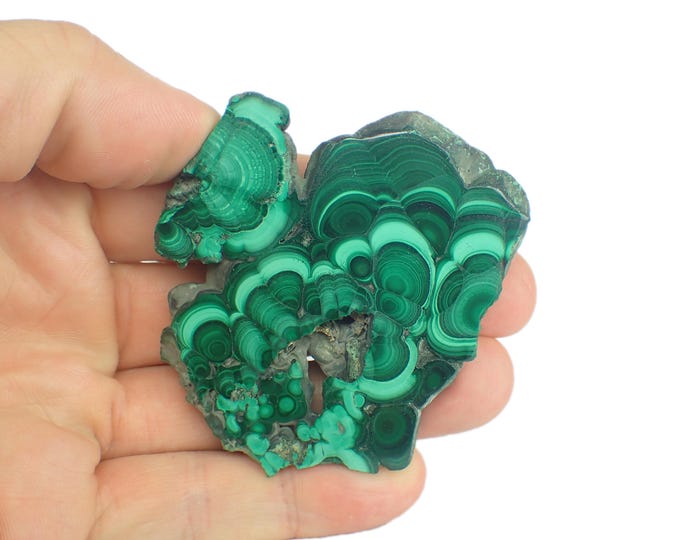 MALACHITE polished slice 6,5 x 5,5 x 0,6 cm DR Congo