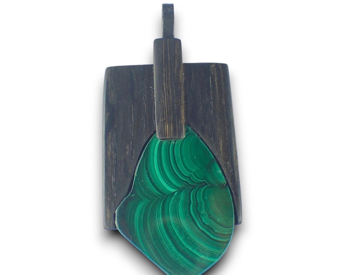 Classic Necklace Black Oak with Malachite *Set08