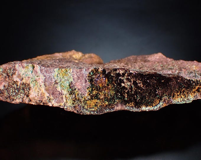 BORNITE with Malachite and Chalcocite 6,8 x 3,3 x 1,3 cm GERMANY
