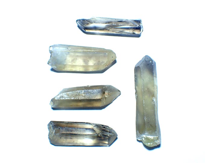 Set of 5 pcs Smoky Citrine Crystals from DR CONGO 11584