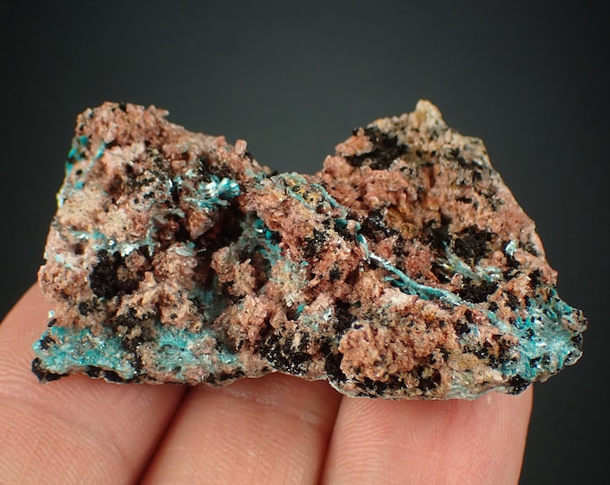 AURICHALCITE blue crystals on matrix from MEXICO 1183N