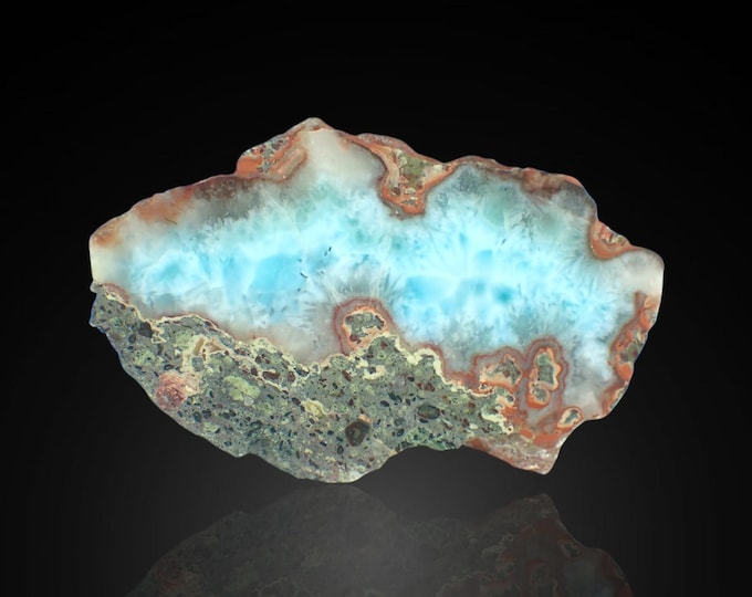 LARIMAR polished slice 5,3 x 3,0 x 1,4 cm DOMINICANA 13420