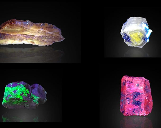 FLUORESCENT set of 4 specimens 8,0 x 2,5 x 0,7 cm 13334
