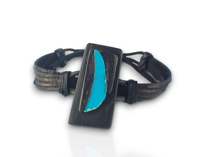 Elegant Bracelet Black Oak with Turquoise *Set13