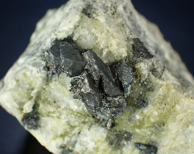 Acanthite Crystals on Matrix, Imiter Mine Morocco (3.4x2.0x2.0 cm)