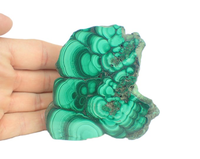 MALACHITE polished slice 7,5 x 7,4 x 0,7 cm DR Congo