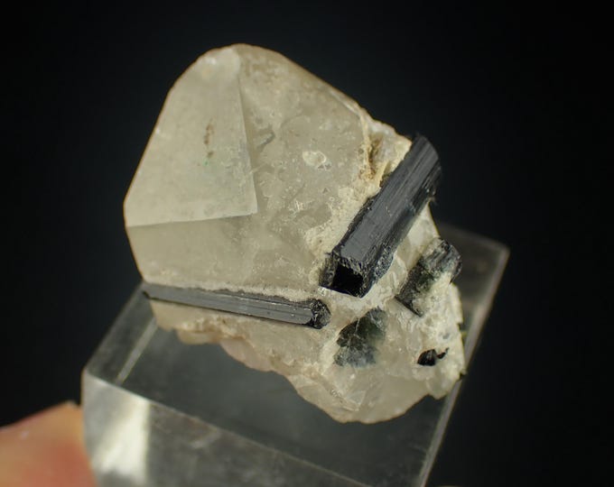 TOURMALINE black crystals on Quartz from AFGHANISTAN 11939
