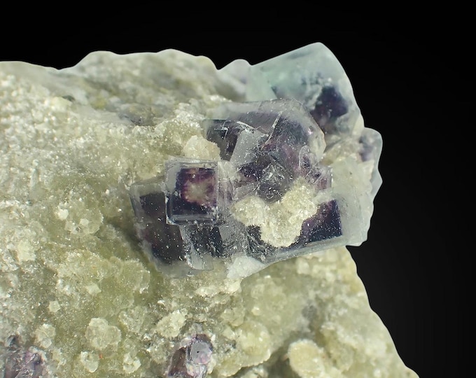 FLUORITE crystals on matrix 3,1 x 3,0 x 1,4 cm CHINA 11689