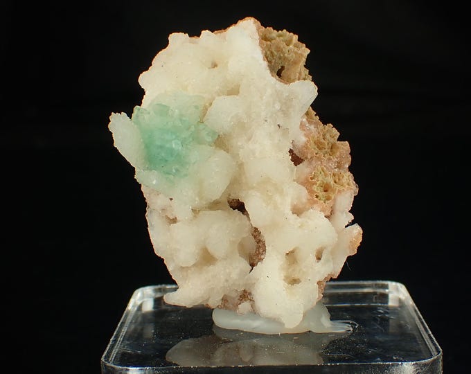 FLUORAPOPHYLLITE on stilbite 4,5 x 3,4 x 1,8 cm INDIA 11926