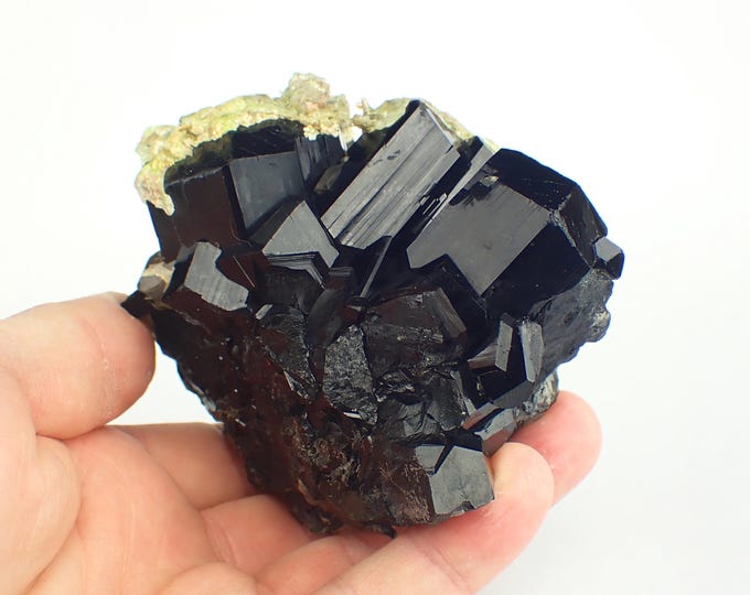 TOURMALINE with UV Hyalite & Smoky Quartz 9,5 x 7,0 x 5,8 cm NAMIBIA