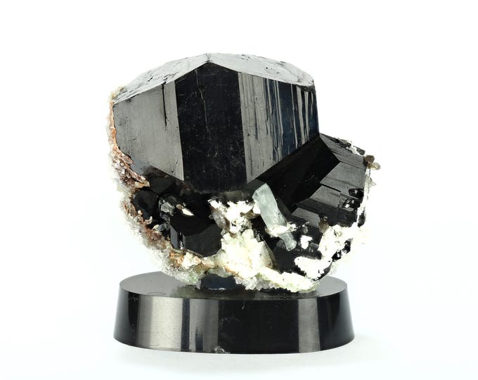 TOURMALINE with Aquamarine and UV Hyalite 7,0 x 6,7 x 6,5 cm NAMIBIA 12680