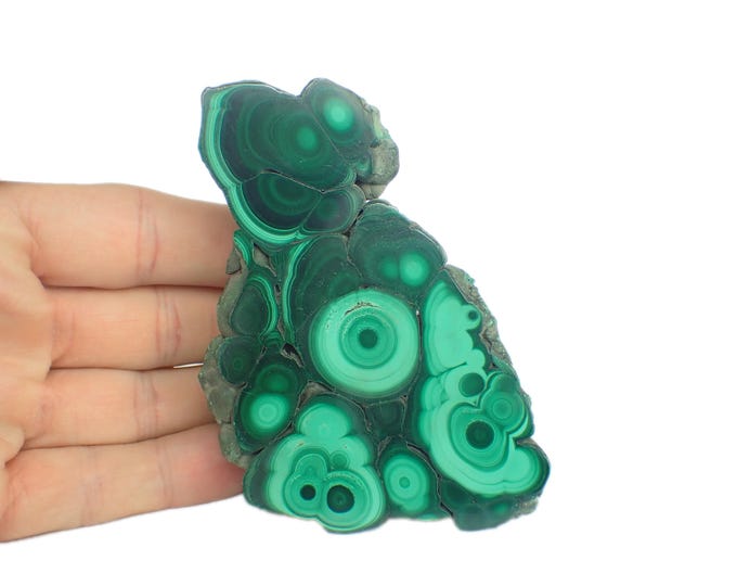 MALACHITE polished slice 9,0 x 6,0 x 0,6 cm DR Congo
