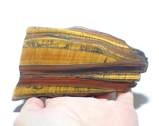 TIGER EYE polished slice 12,8 x 7,3 x 0,6 cm from South Africa