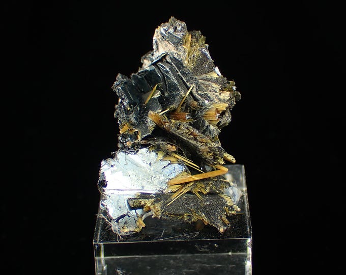 RUTILE on hematite crystals 2,5 x 1,7 x 1,4 cm BRAZIL 12809