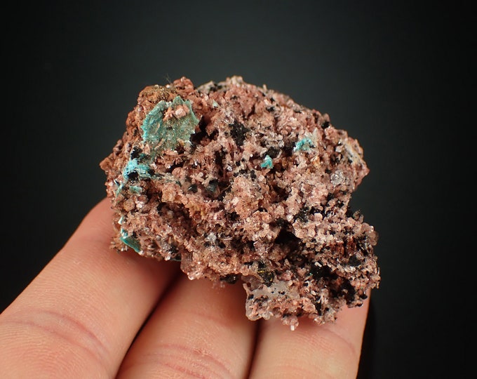 AURICHALCITE blue crystals on matrix from MEXICO 1180N