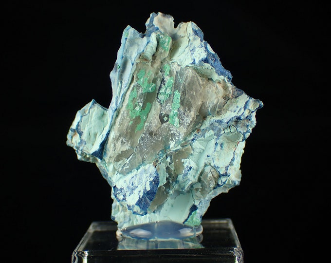 blue SHATTUCKITE on quartz from NAMIBIA 11038