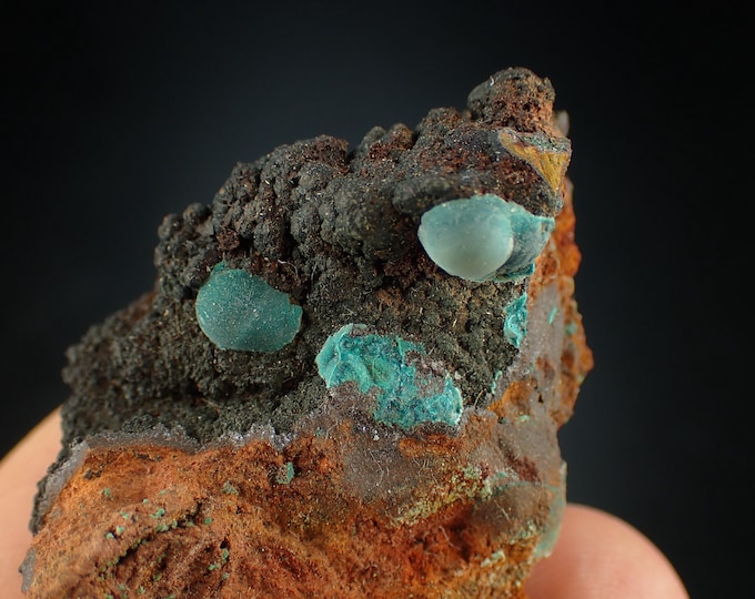 ROSASITE green crystals on matrix from MEXICO 11948